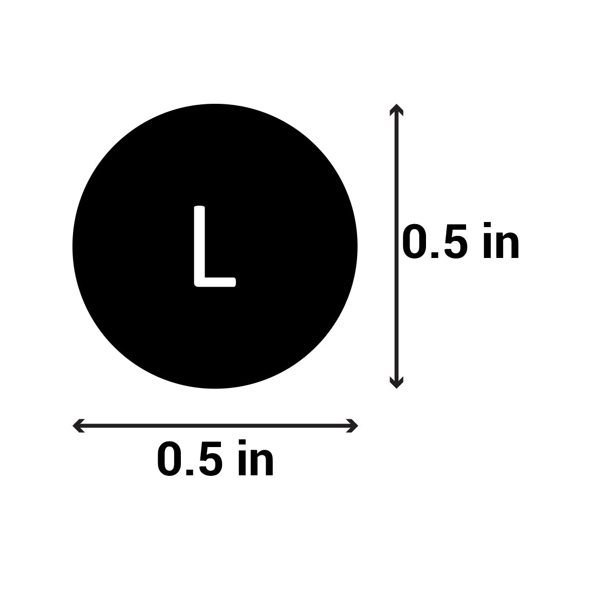 1/2 inch | Clothing & Shoe Size: (L) Large Stickers