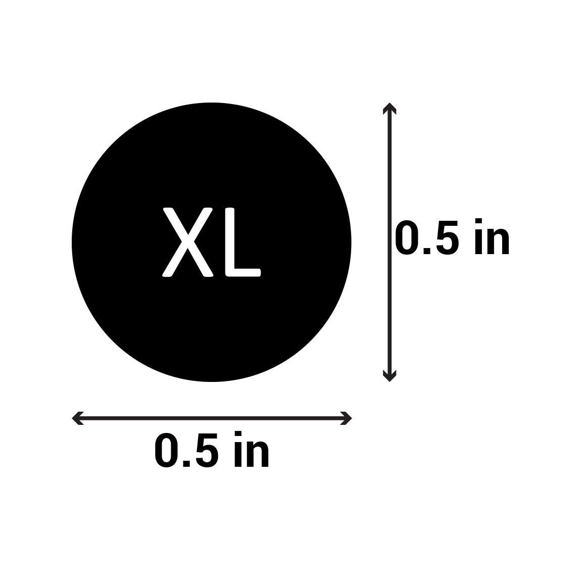 0.5 inch | Clothing & Shoe Size: (XL) X-Large Stickers