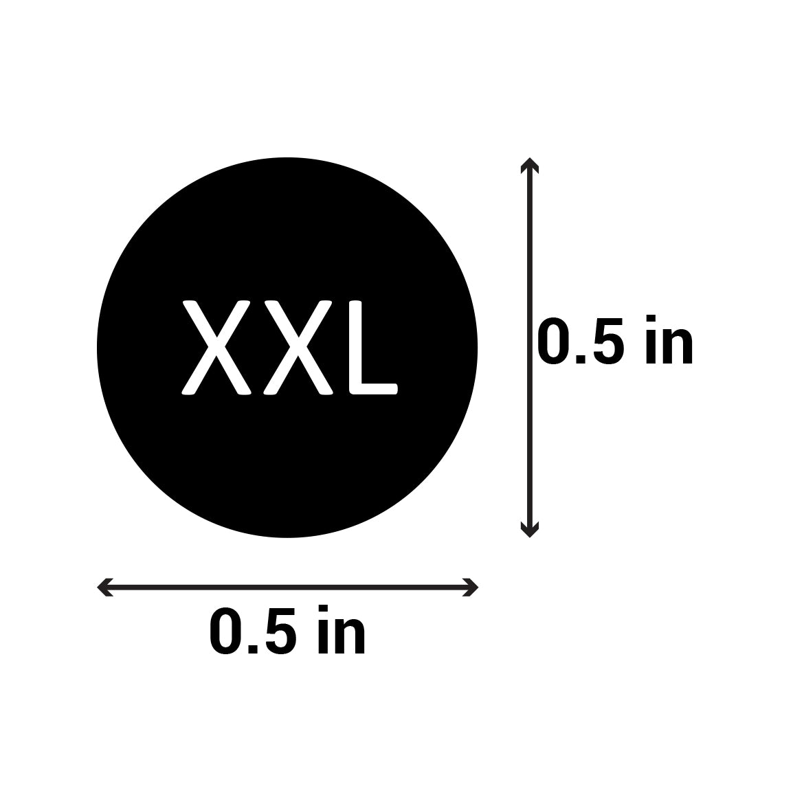 1/2 inch | Clothing & Shoe Size: (XXL) XX-Large Stickers