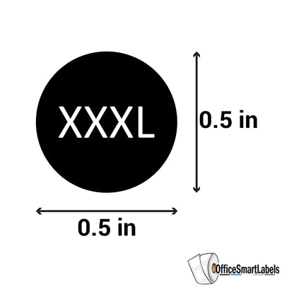 1/2 inch | Clothing & Shoe Size: (XXXL) XXX-Large Stickers