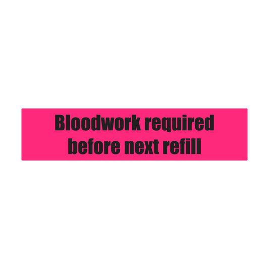 1.63 x 0.38 inch | Veterinary & Medication: Bloodwork Required Stickers