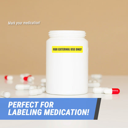 1.63 x 0.38 inch | Veterinary & Medication:  For External Use Only Stickers