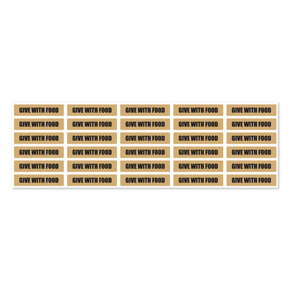 1.63 x 0.38 inch | Veterinary & Medication: Give with Food Stickers