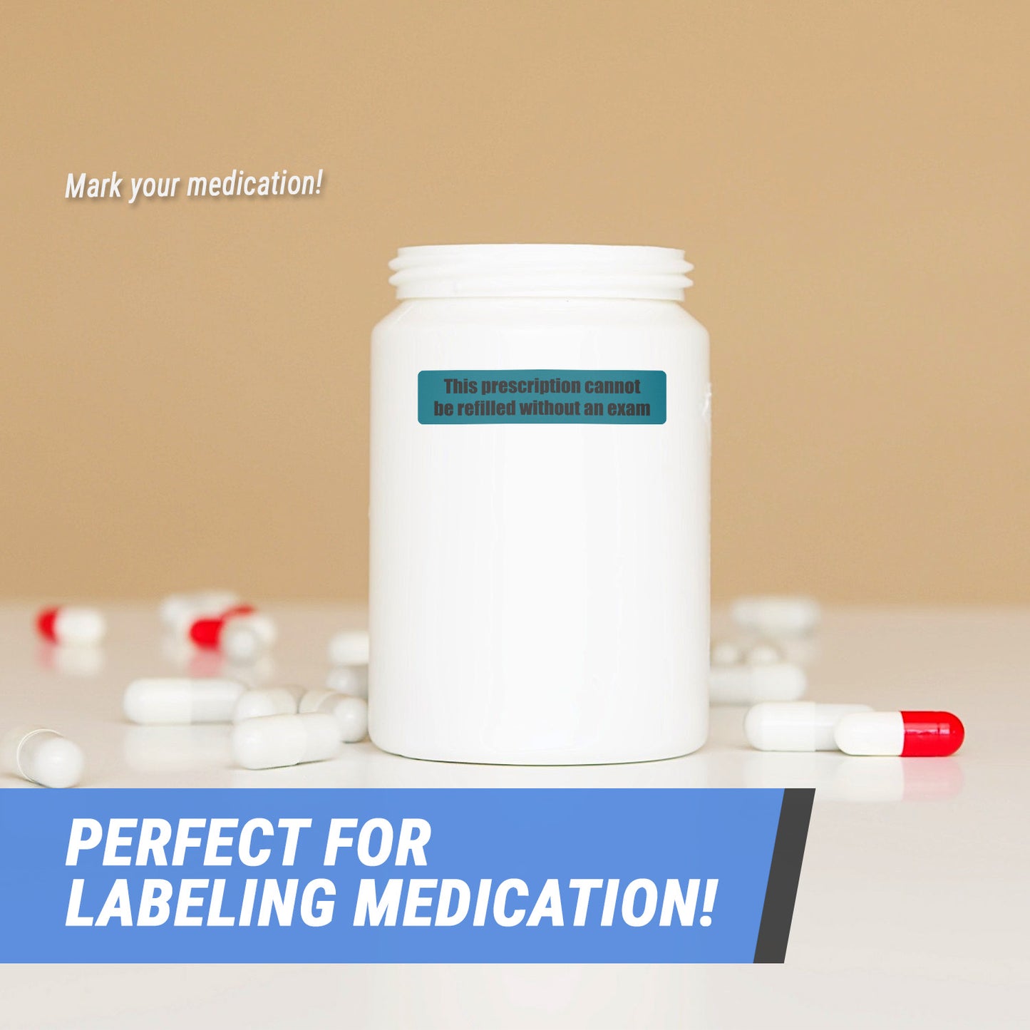 1.63 x 0.38 inch | Veterinary & Medication: This Prescription Cannot be Refilled without an Exam Stickers