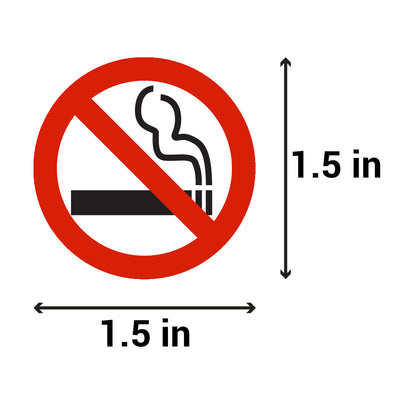 1.5 inch | Warning & Caution: No Smoking / Do Not Smoke Stickers