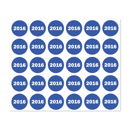0.75 inch | Inventory: Color-Coded Year 2016 Stickers