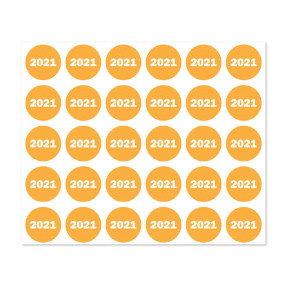 0.75 inch | Inventory: Color-Coded Year 2021 Stickers