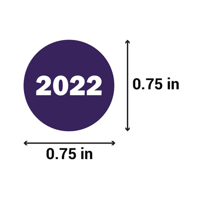 0.75 inch | Inventory: Color-Coded Year 2022 Stickers