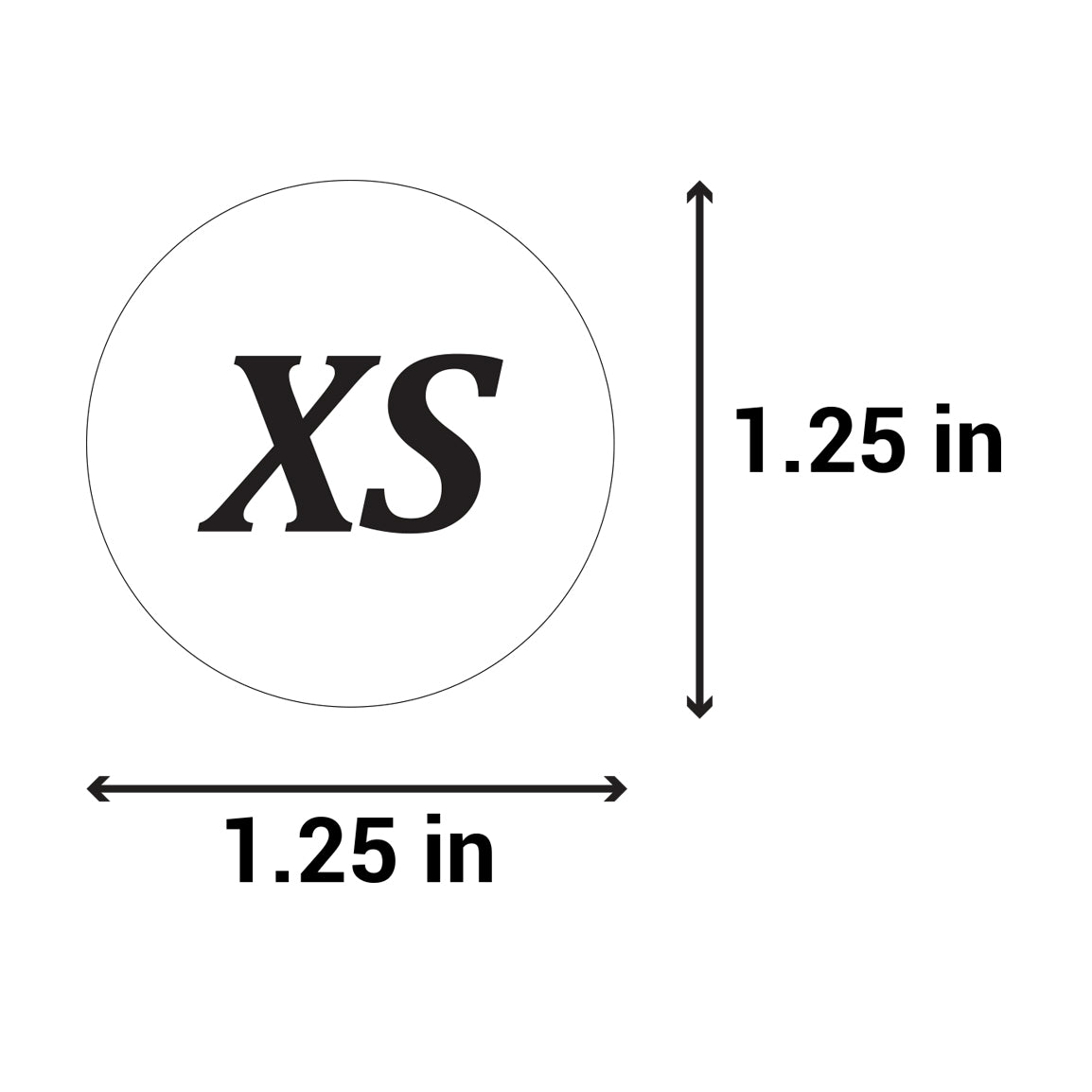 1.25 inch | Shoe & Clothing Size: (XS) X-Small Stickers