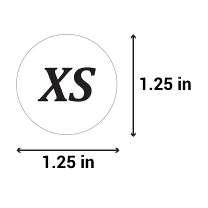 1.25 inch | Shoe & Clothing Size: (XS) X-Small Stickers