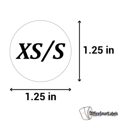 1.25 inch | Shoe & Clothing Size: (XS/S) X-Small / Small Stickers