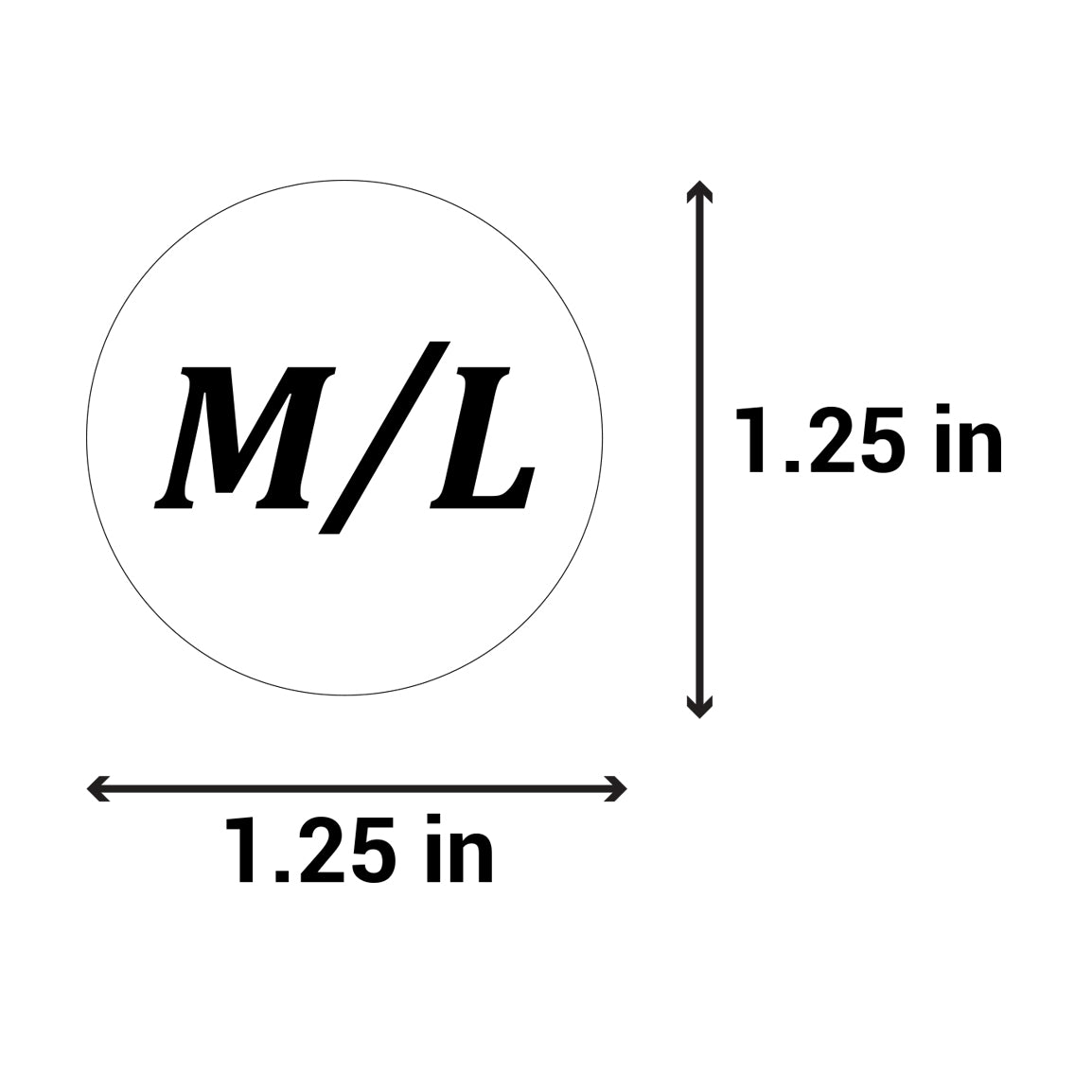 1.25 inch | Shoe & Clothing Size: (M/L) Medium / Large Stickers