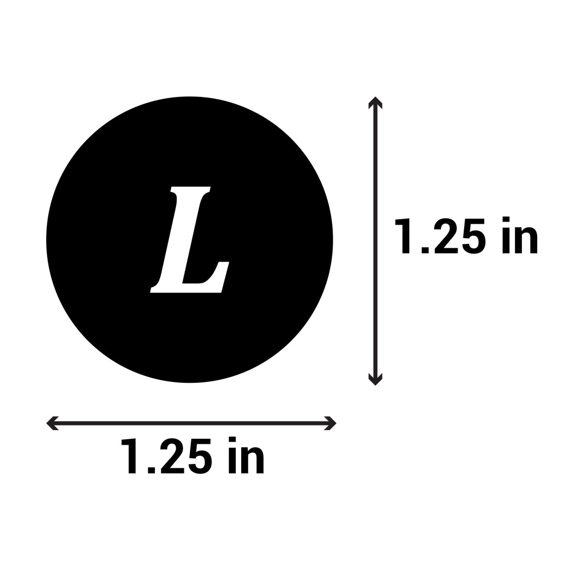 1.25 inch | Shoe & Clothing Size: (L) Large Stickers
