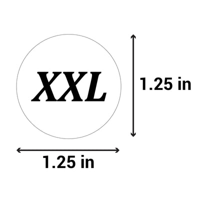 1.25 inch | Shoe & Clothing Size: (XXL) XX-Large Stickers