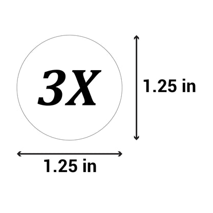 1.25 inch | Shoe & Clothing Size: (3X) XXX-Large Stickers