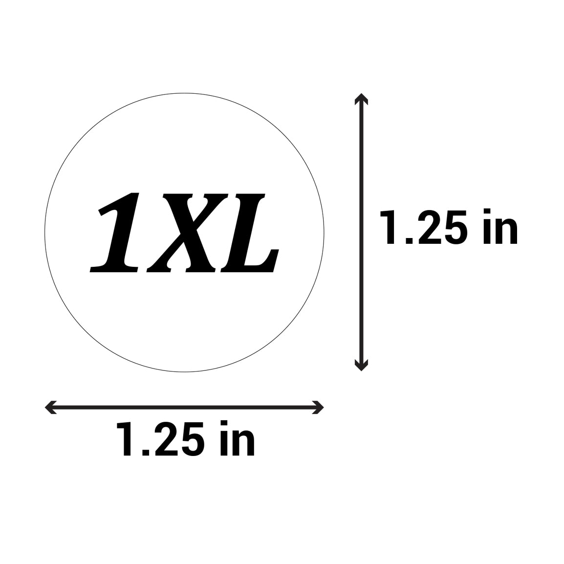 1.25 inch | Shoe & Clothing Size: (1XL) X-Large Stickers