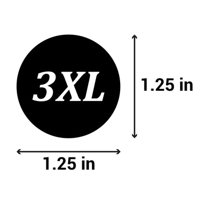 1.25 inch | Shoe & Clothing Size: (3XL) XXX-Large Stickers