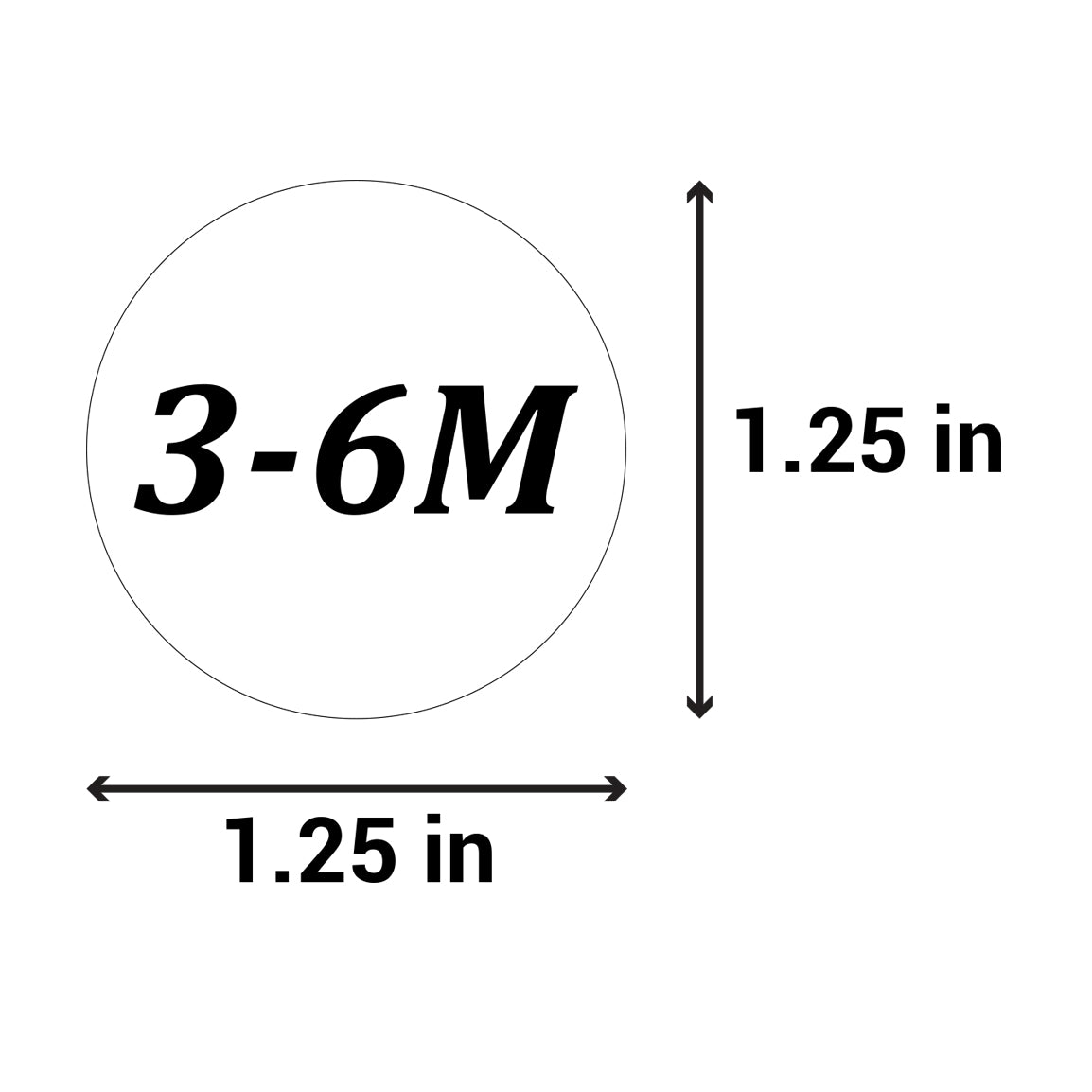 1.25 inch | Shoe & Clothing Size: Baby Clothing (3-6M) 3 to 6 Months Stickers