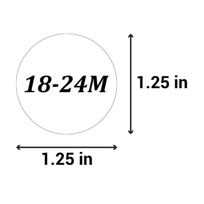 1.25 inch | Shoe & Clothing Size: Baby Clothing (18-24M) 18 to 24 Months Stickers