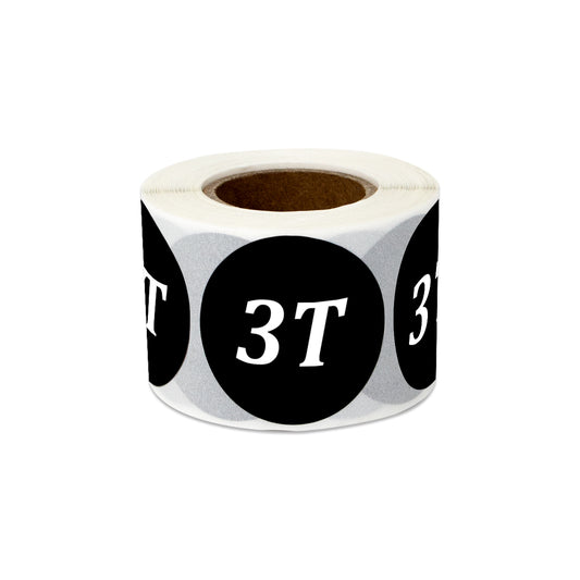 1.25 inch | Shoe & Clothing Size: Toddler Clothing "3T" 3 Years Old Stickers