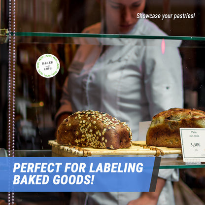 1.5 inch | Retail & Sales: Baked with Love Stickers