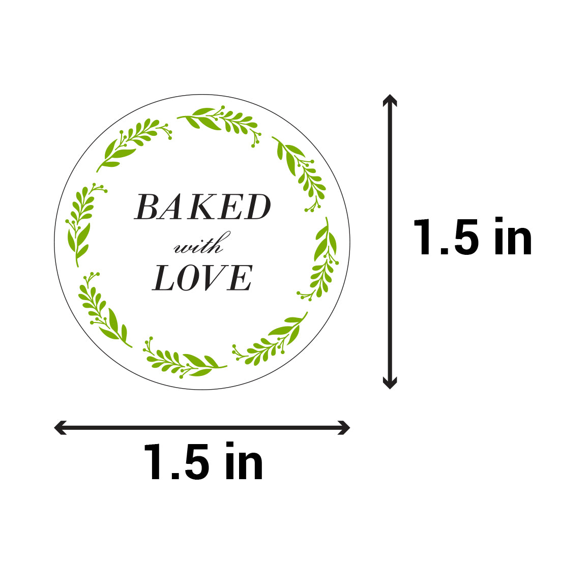 1.5 inch | Retail & Sales: Baked with Love Stickers