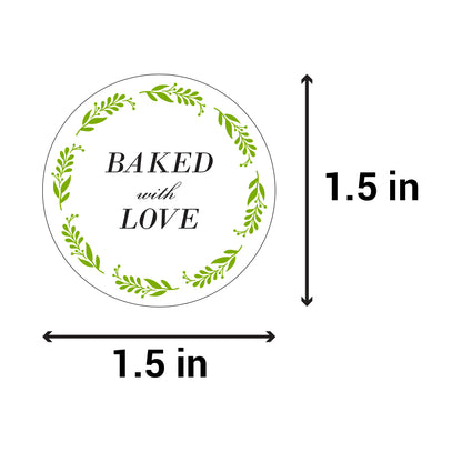 1.5 inch | Retail & Sales: Baked with Love Stickers