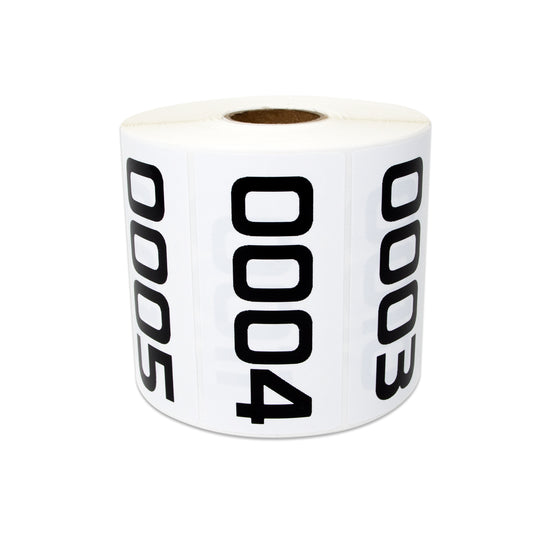 3 x 1.5 inch | Inventory: Consecutive Numbers "0001 to 1000" Stickers