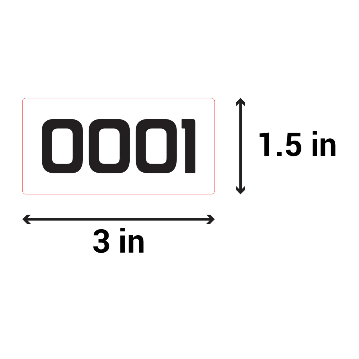 3 x 1.5 inch | Inventory: Consecutive Numbers "0001 to 1000" Stickers