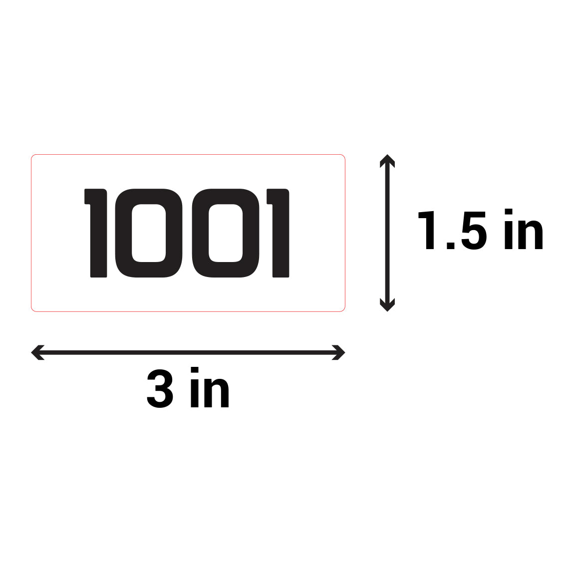 3 x 1.5 inch | Inventory: Consecutive Numbers "1001 to 2000" Stickers