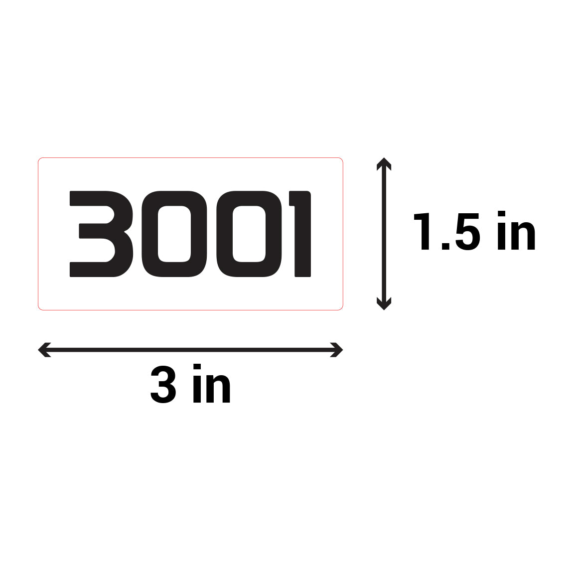 3 x 1.5 inch | Inventory: Consecutive Numbers "3001 to 4000" Stickers
