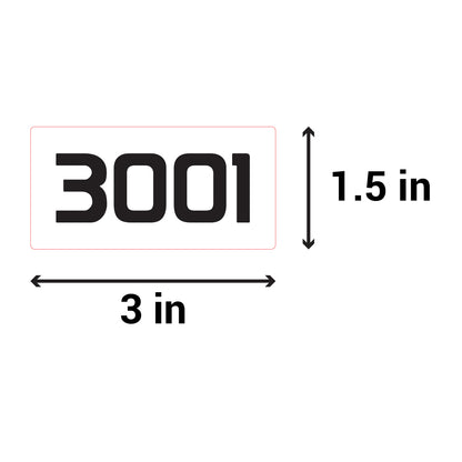 3 x 1.5 inch | Inventory: Consecutive Numbers "3001 to 4000" Stickers