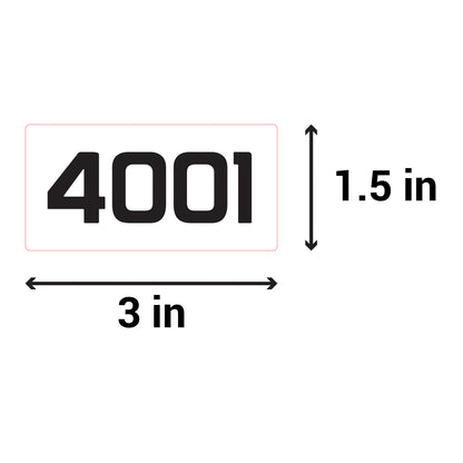 3 x 1.5 inch | Inventory: Consecutive Numbers "4001 to 5000" Stickers