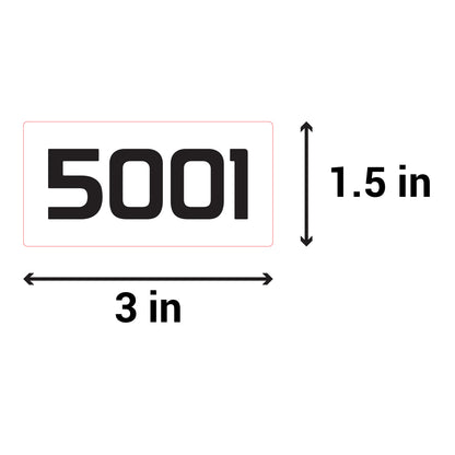 3 x 1.5 inch | Inventory: Consecutive Numbers "5001 to 6000" Stickers