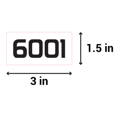 3 x 1.5 inch | Inventory: Consecutive Numbers "6001 to 7000" Stickers