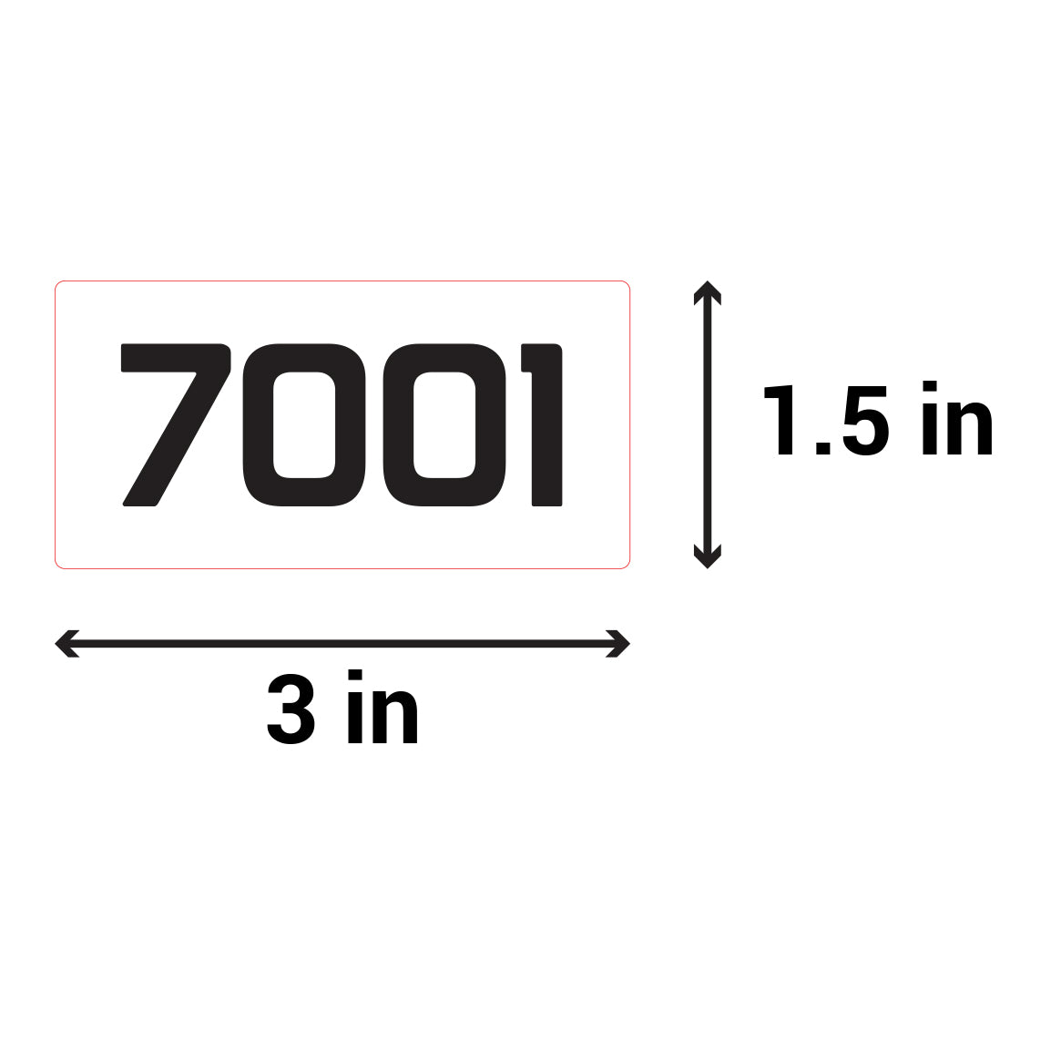 3 x 1.5 inch | Inventory: Consecutive Numbers "7001 to 8000" Stickers
