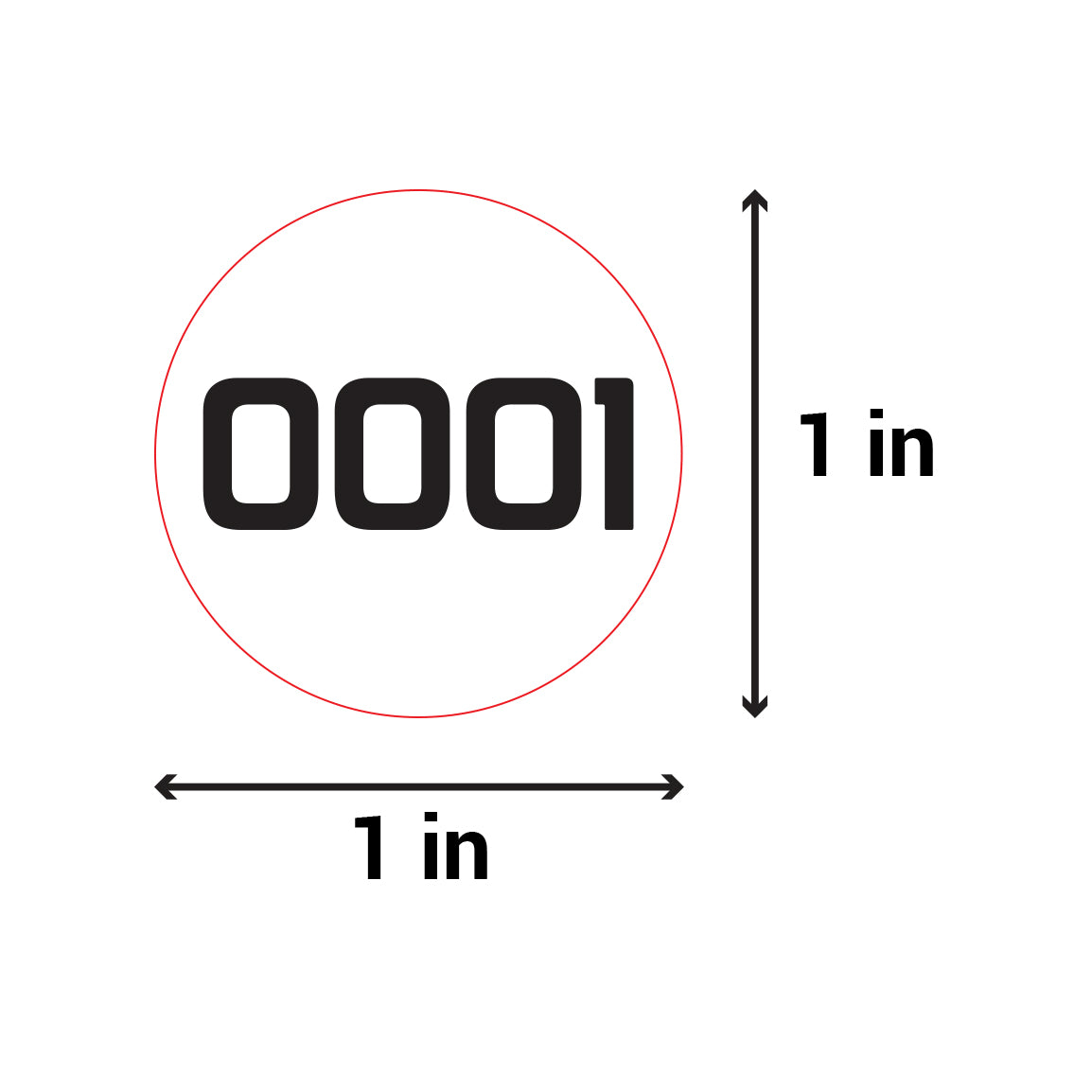 1 inch | Inventory: Consecutive Numbers "0001 to 1000" Stickers