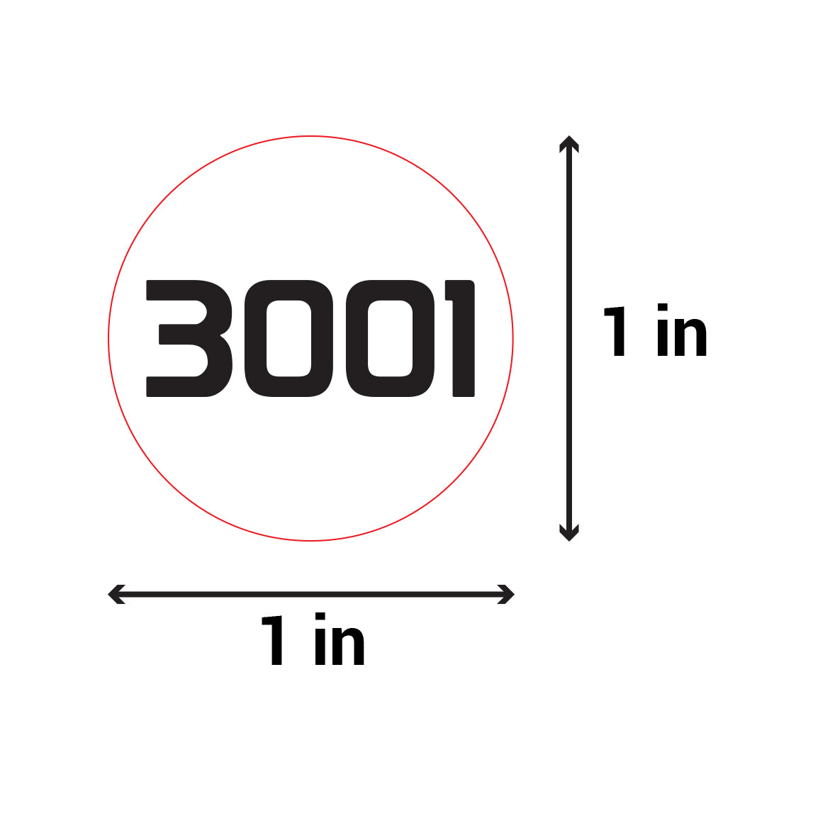 1 inch | Inventory: Consecutive Numbers "3001 to 4000" Stickers