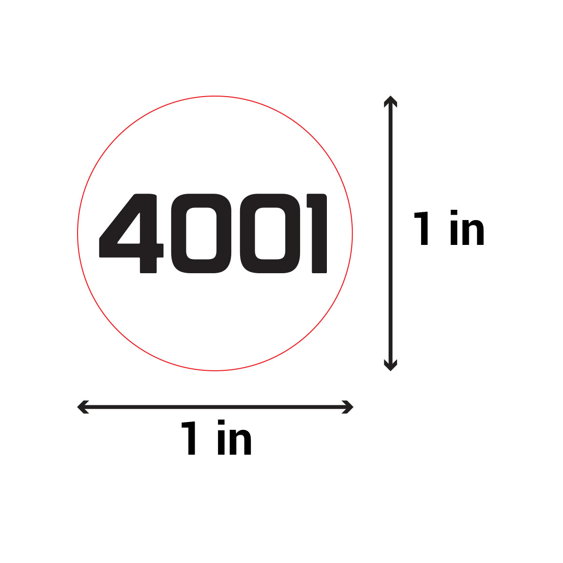 1 inch | Inventory: Consecutive Numbers "4001 to 5000" Stickers