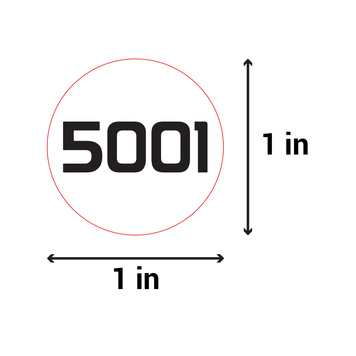 1 inch | Inventory: Consecutive Numbers "5001 to 6000" Stickers