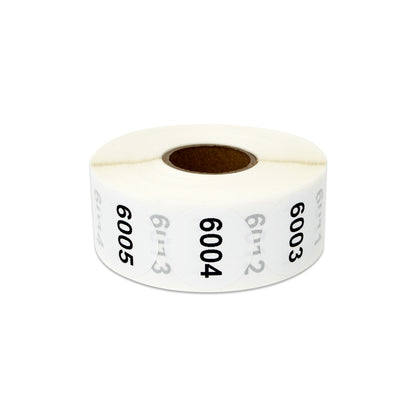 1 inch | Inventory: Consecutive Numbers "6001 to 7000" Stickers