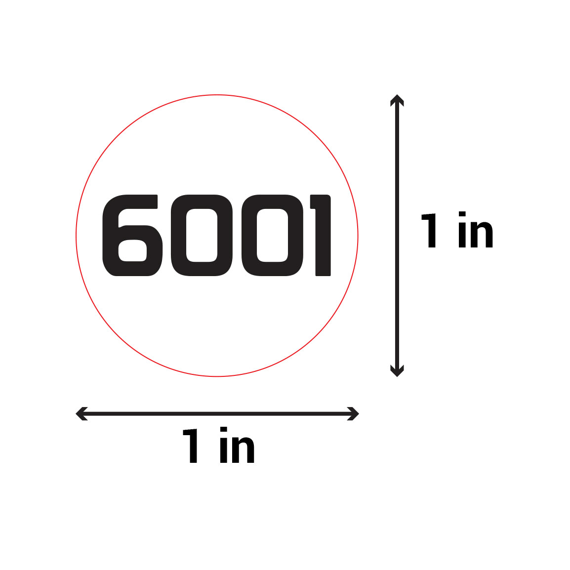 1 inch | Inventory: Consecutive Numbers "6001 to 7000" Stickers