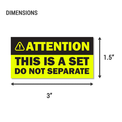3 x 1.5 inch | Shipping & Handling: This is a Set, Do Not Separate Stickers