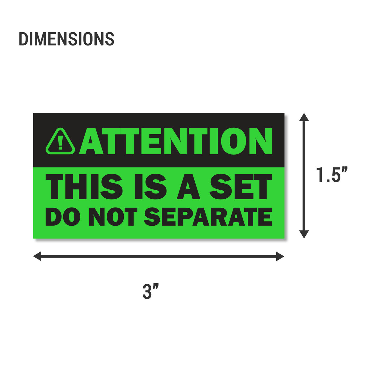 Sticker For Not Split 3 x 1.5 inch | Shipping & Handling: This is a Set, Do Not Separate Sti ...