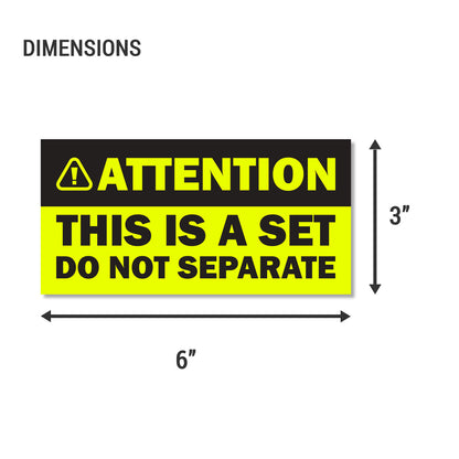 6 x 3 inch | Shipping & Handling: Attention, This is a Set, Do Not Separate Stickers