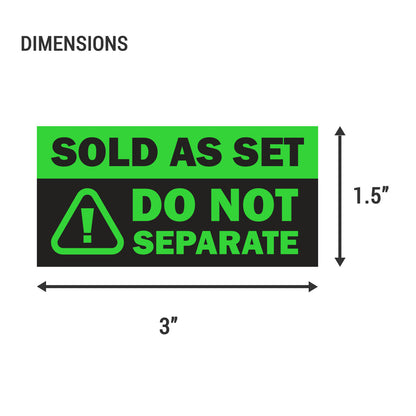 3 x 1.5 inch | Shipping & Handling: Sold as Set, Do Not Separate Stickers