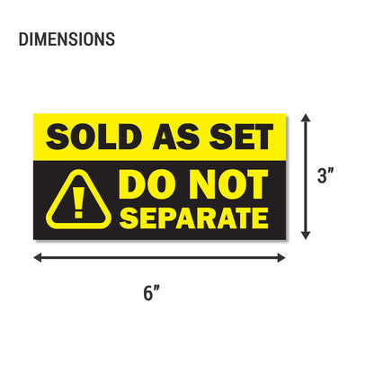 6 x 3 inch | Shipping & Handling: Sold as Set, Do Not Separate Stickers