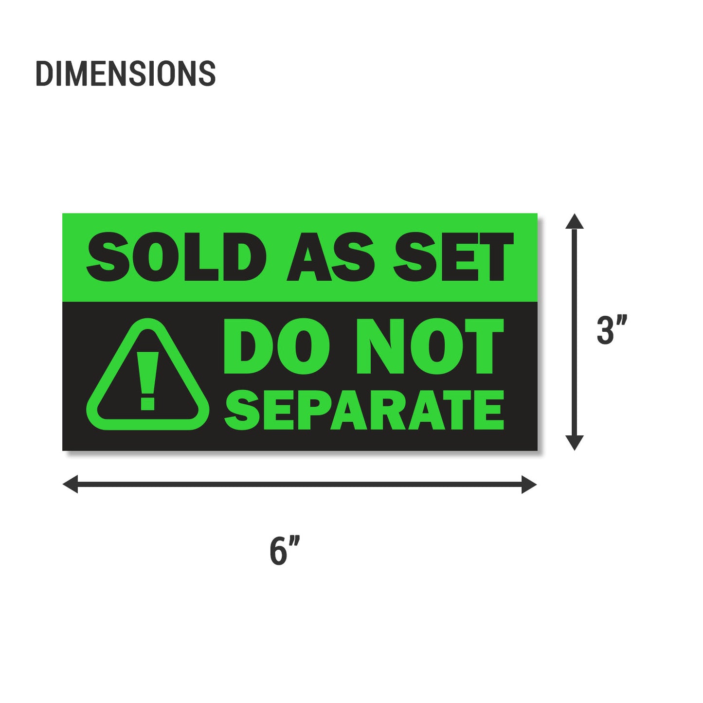 6 x 3 inch | Shipping & Handling: Sold as Set, Do Not Separate Stickers