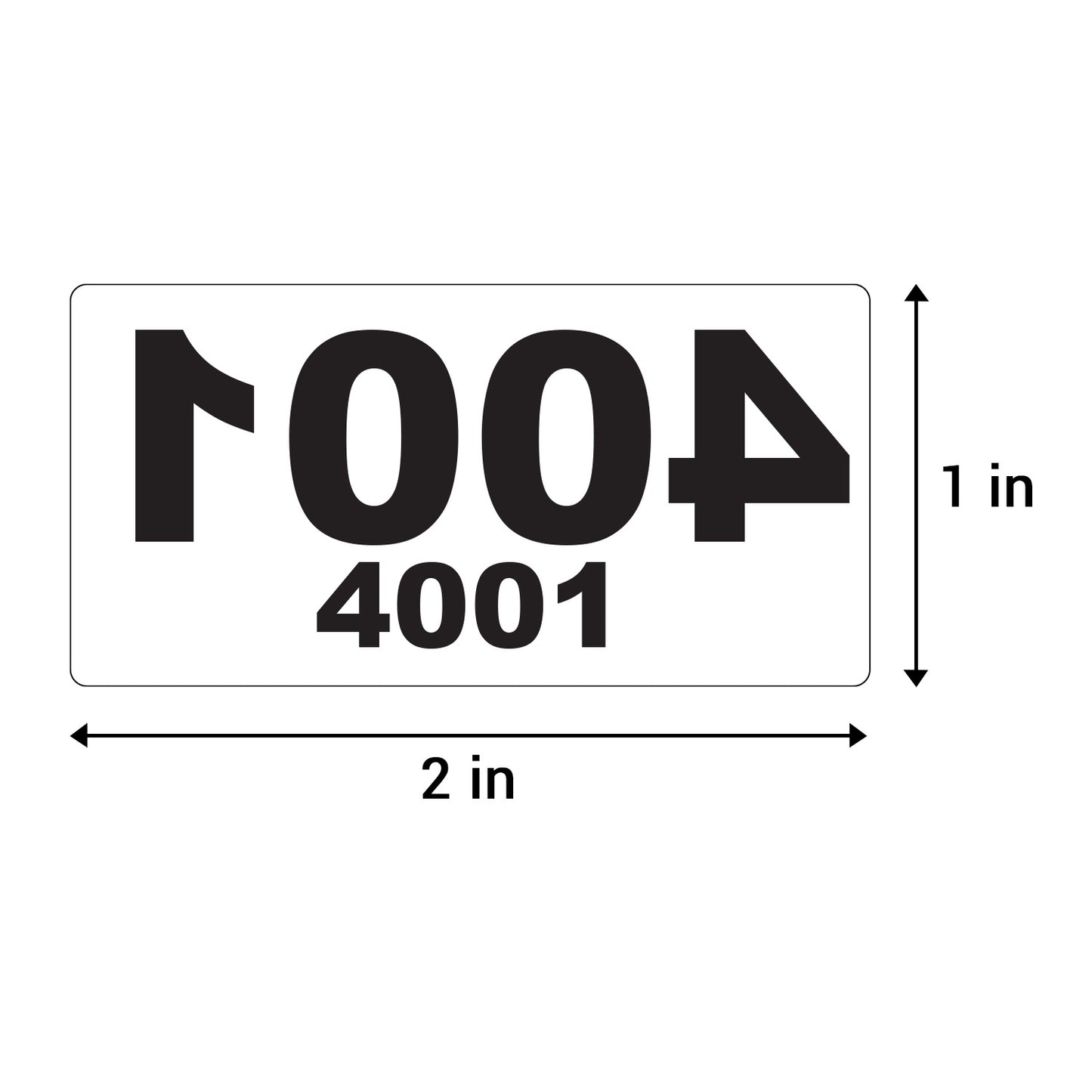 2 x 1 inch | Inventory: Reverse Numbered "4001-5000" Consecutive Numbers Stickers