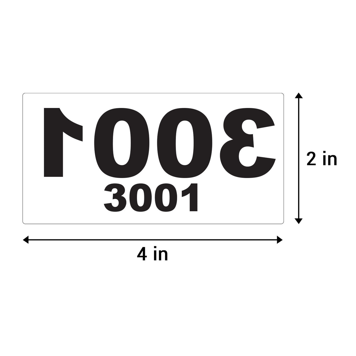 Number Four Reverse 4 x 2 inch | Inventory: Reverse Numbered